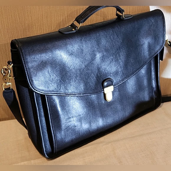 RARE Vintage Coach Gen Leather Large  Morgan Briefcase wBrass TouchLock Closure - Picture 2 of 16